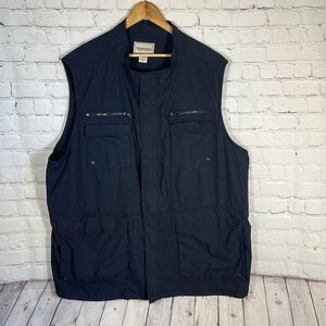 Boulder Creek Fishing Vest Men’s‎ 3XL Black Zip Khaki Hunting Safari Pocket